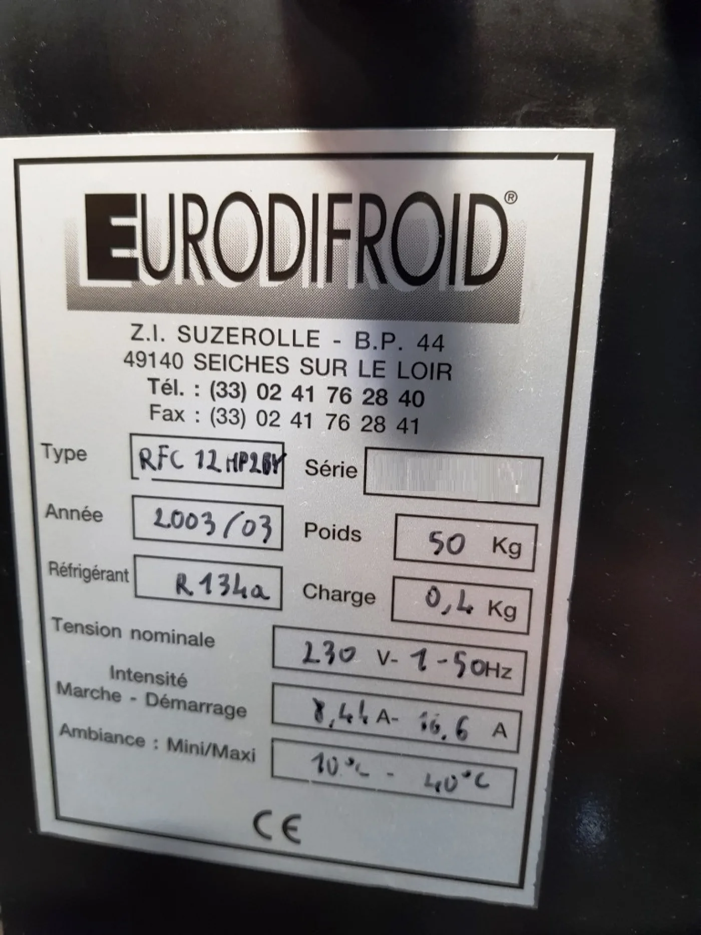 UNITÀ REFRIGERATORE CHILLER – EURODIFROID – MOD. RFC12 - 6