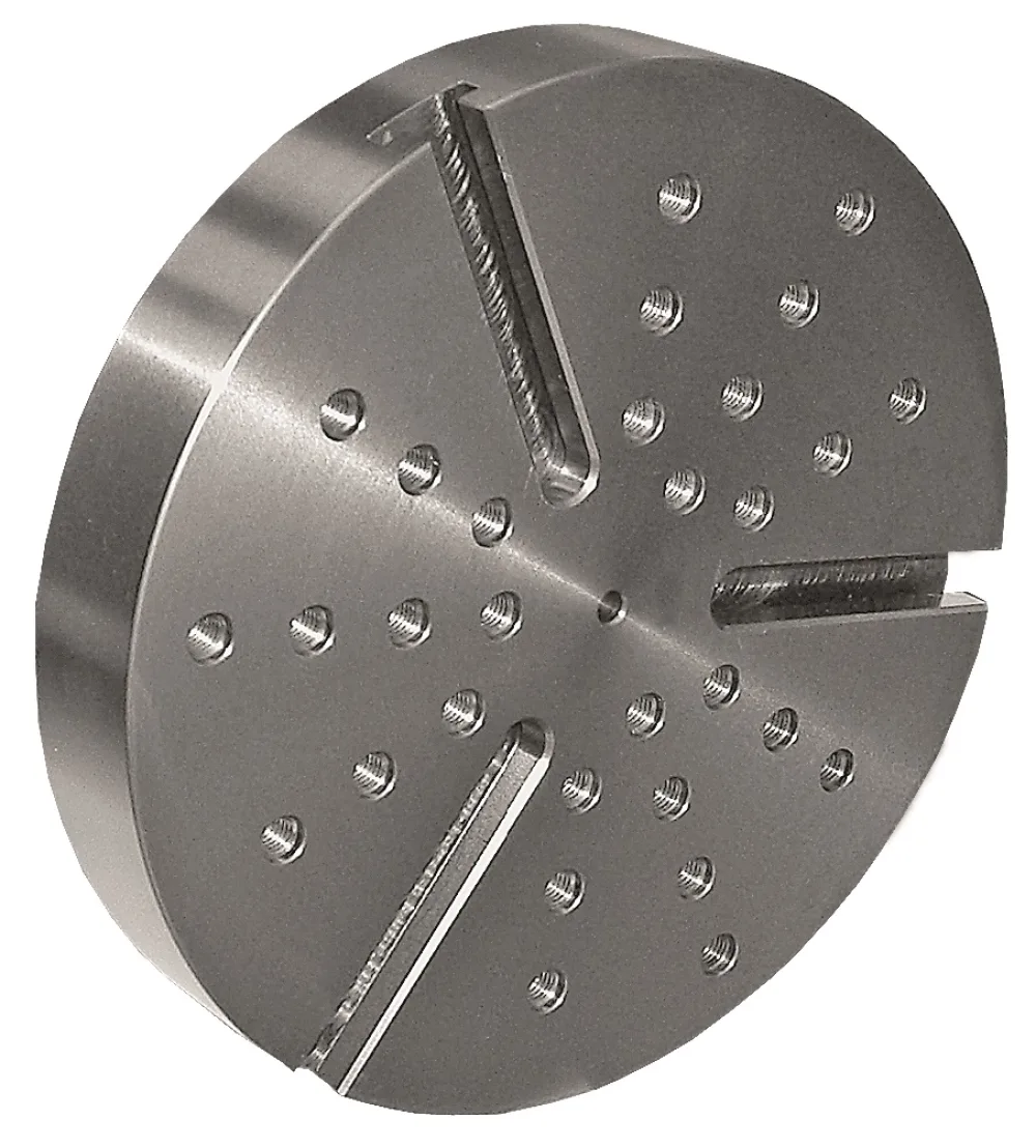 PLATEAU "SCHAUBLIN" Ø200 mm à 3 rainures T radiales de 11 mm