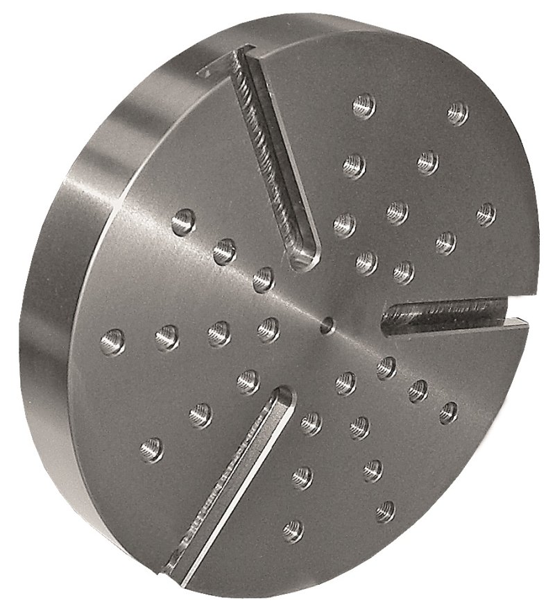 PLATEAU "SCHAUBLIN" Ø200 mm à 3 rainures T radiales de 11 mm