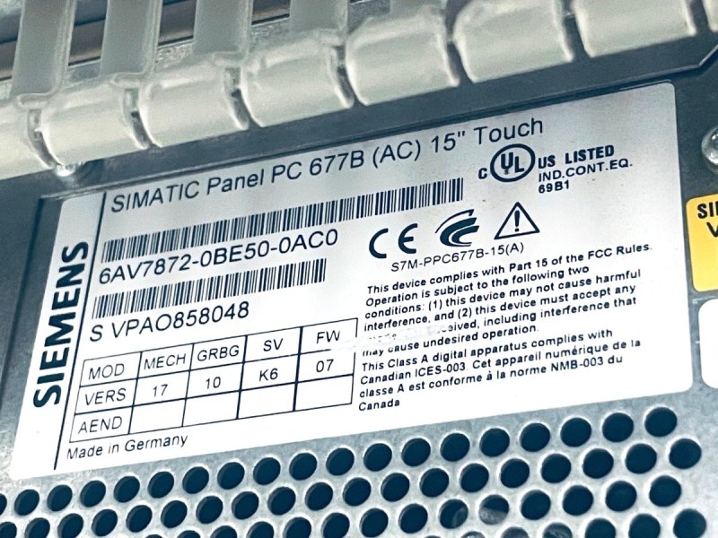 Siemens SIMATIC Panel AV7872-0BE50-0AC0