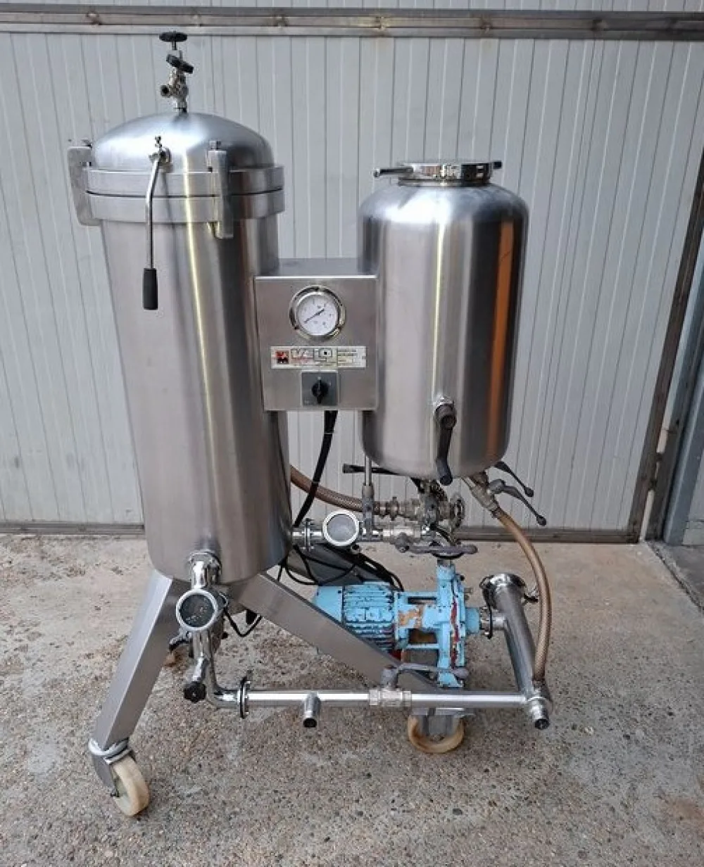 KIESELGUR FILTER VELO IN STAINLESS STEEL, 2 MQ FILTERING SURFACE, VERTICAL SHEETS, SECOND HAND MACHINE