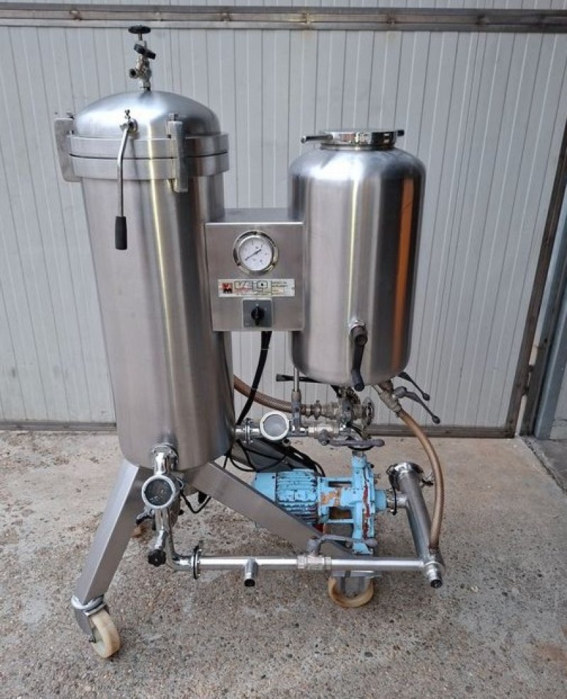 KIESELGUR FILTER VELO IN STAINLESS STEEL, 2 MQ FILTERING SURFACE, VERTICAL SHEETS, SECOND HAND MACHINE