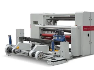 Roll slitting and rewinding machine