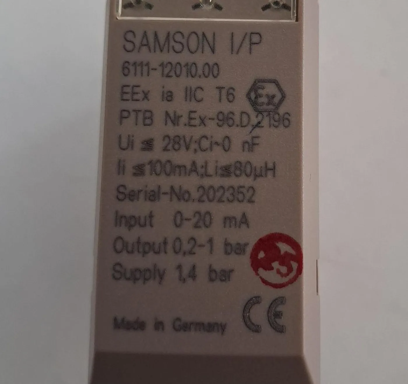 SAMSON 6111-12010.00 elektropneumatischer I/P-Umformer - 7