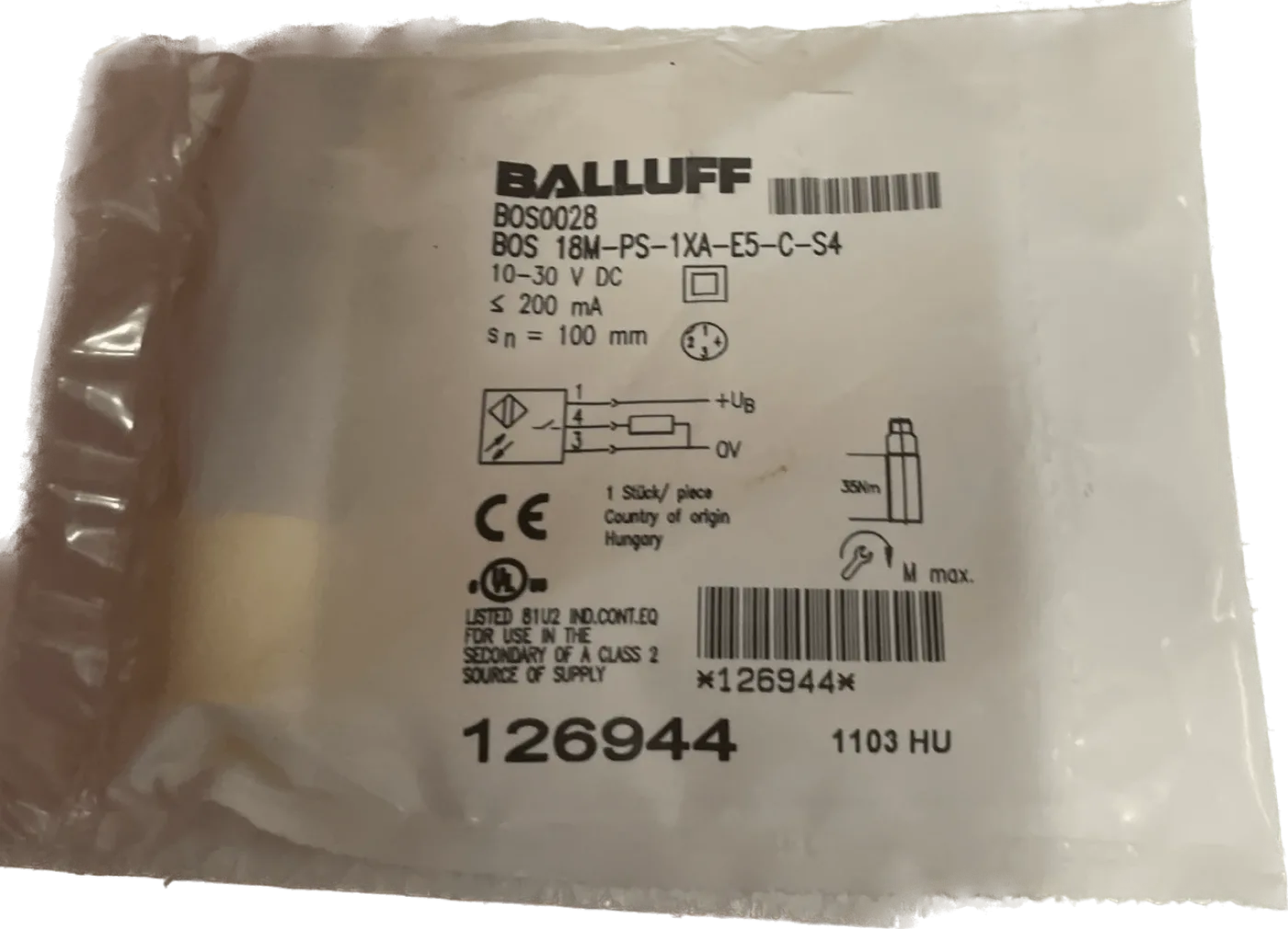 BALLUFF Optoelektronischer Sensor BOS 18M-PS-1XA-E5-C-S 4 - 2